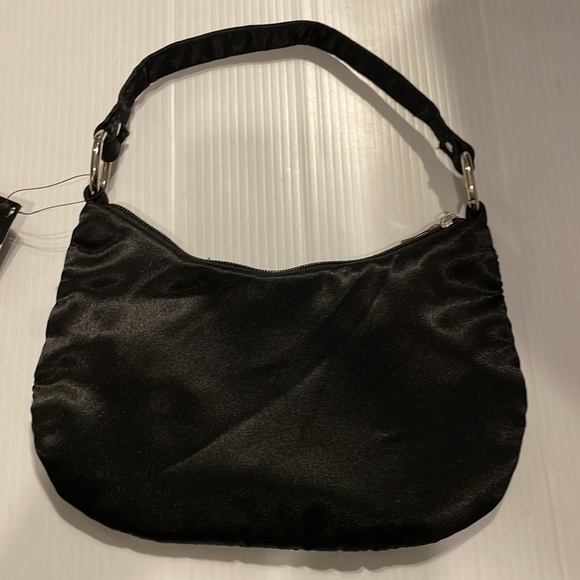 💥💥NWT Fashion Express Silver Sequin w/Black Sequin Peace Sign Shoulder Handbag - Picture 5 of 12